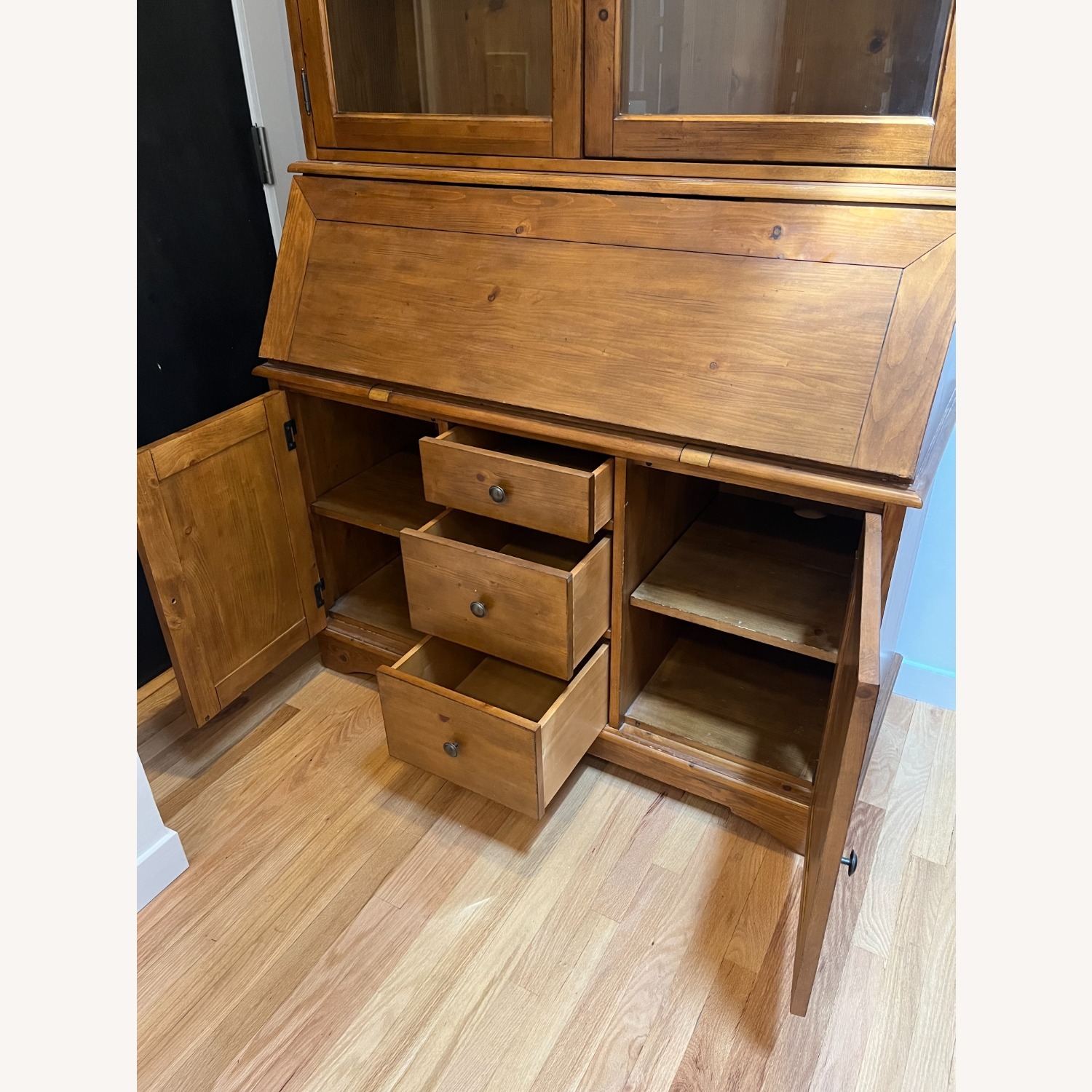 Pottery Barn Graham Wood China Cabinet + Hutch - image-6