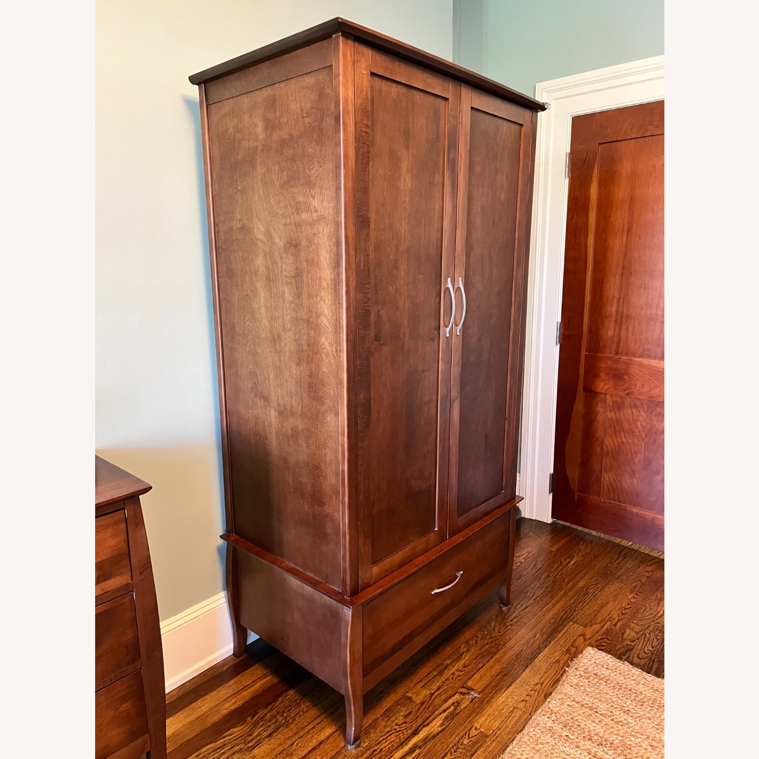 Arhaus Dark Brown Wood Bedroom Armoire / Wardrobe - image-2