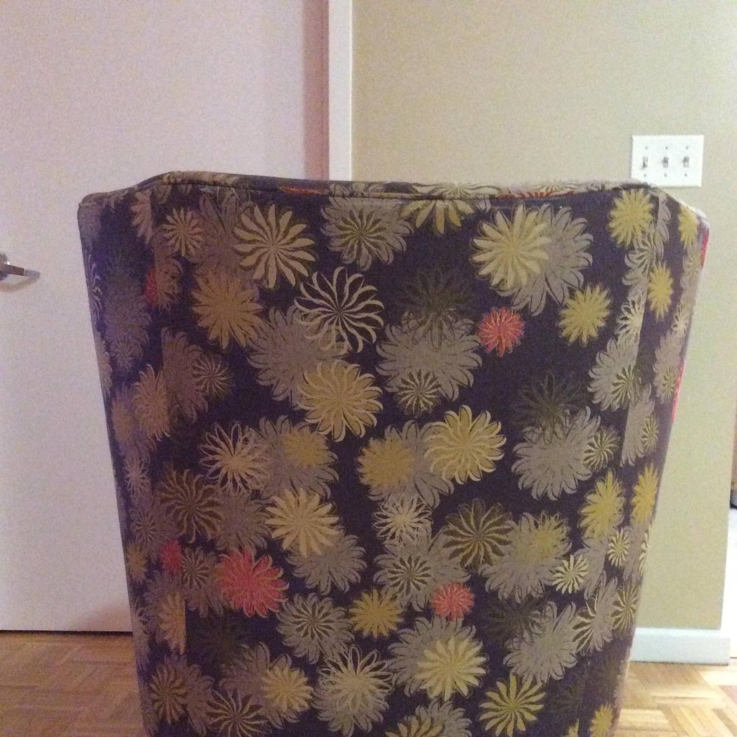 Crate & Barrel Floral Wingback Chair - image-4