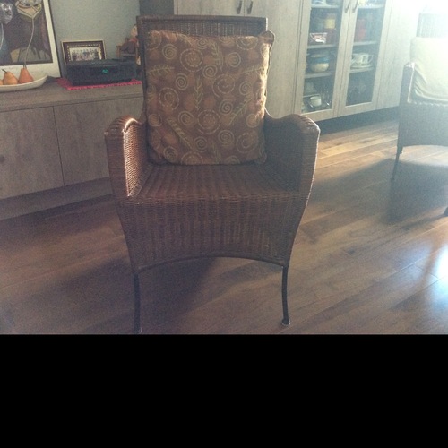 Used Room & Board Rattan & Steel Armchair for sale on AptDeco