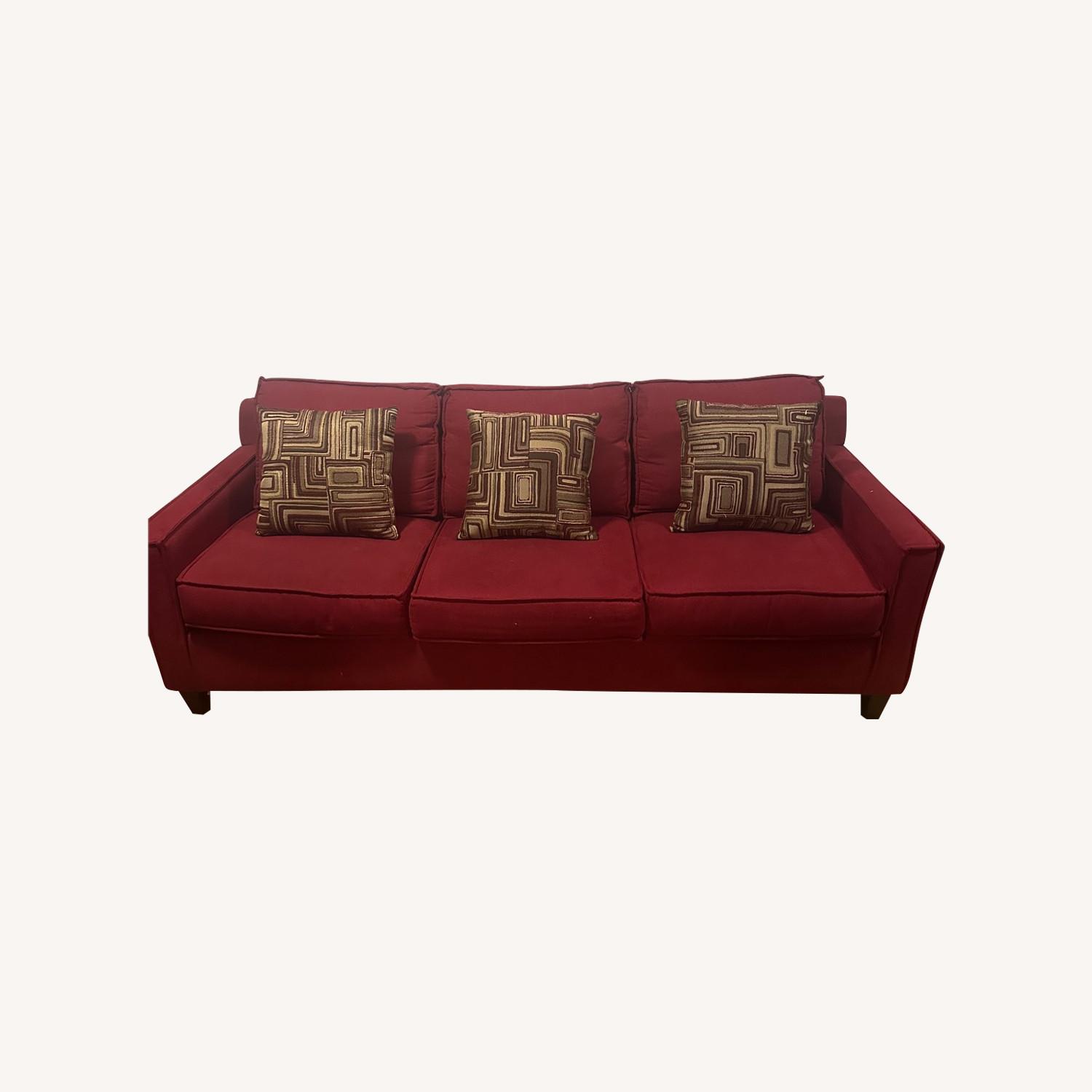 Red Sofa Couch - image-0