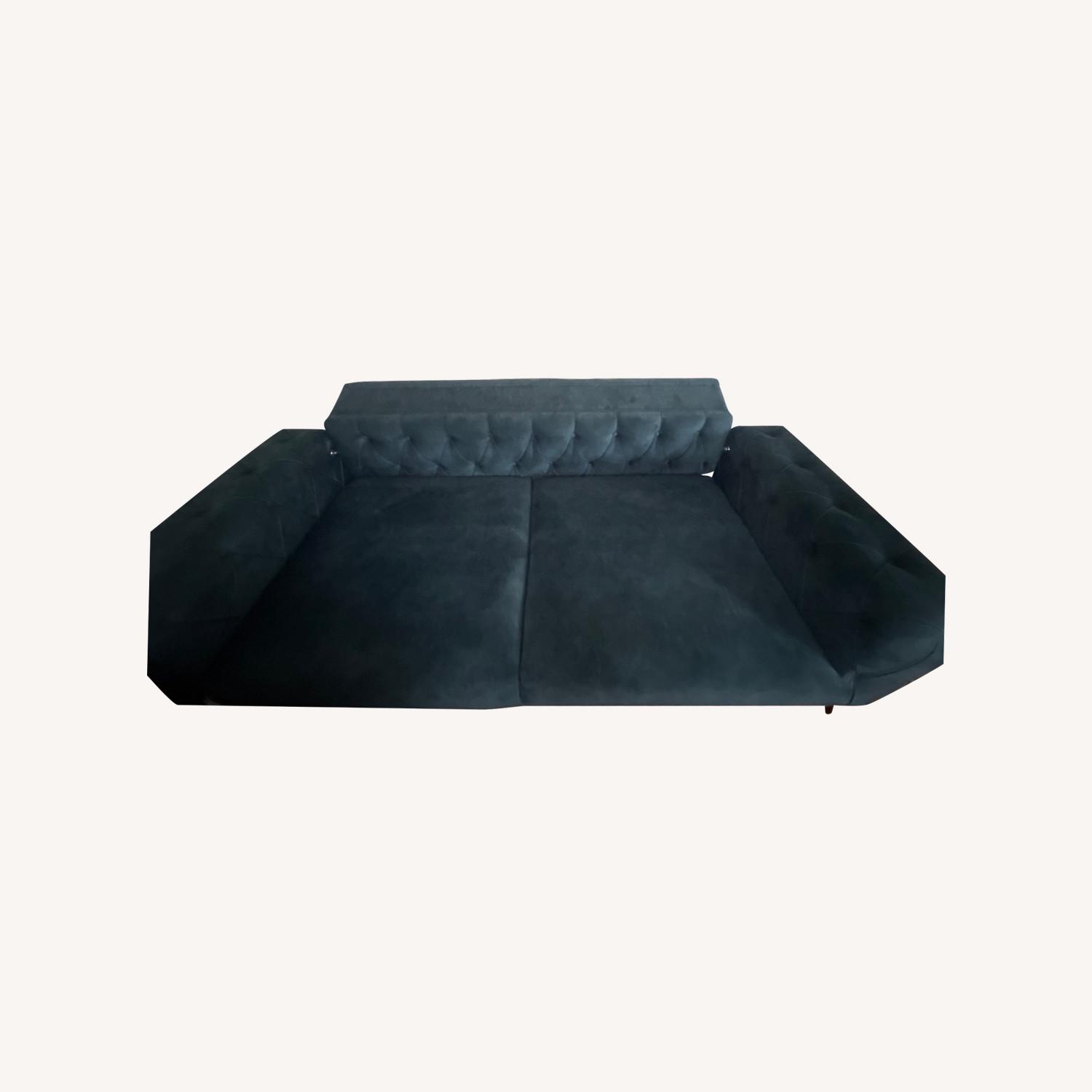 Istkbal Velvet Sofa Bed Blue - image-0