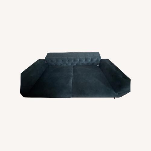 Used Istkbal Velvet Sofa Bed Blue for sale on AptDeco