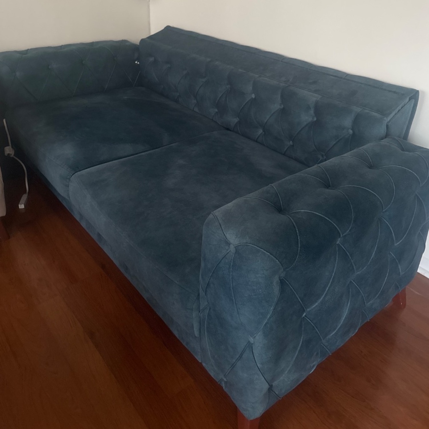 Istkbal Velvet Sofa Bed Blue - image-2