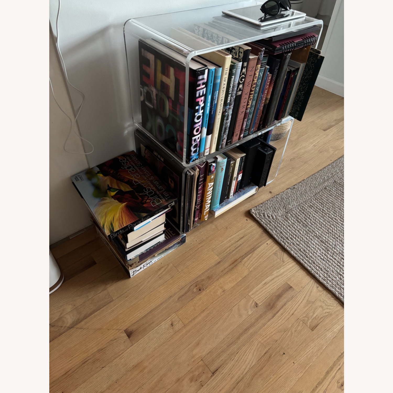 Crate & Barrel Lucite Transparent Bar Cart - image-2