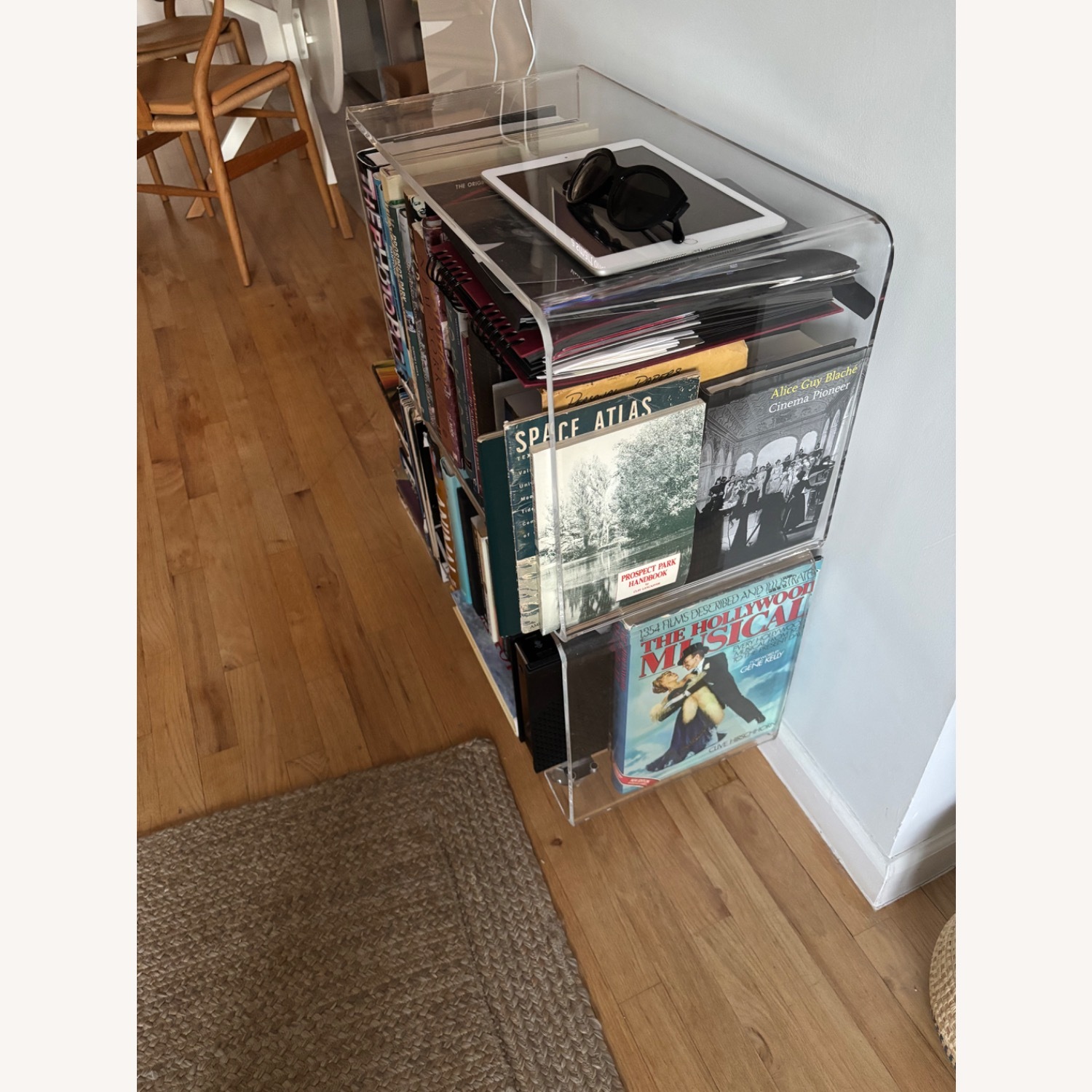 Crate & Barrel Lucite Transparent Bar Cart - image-3