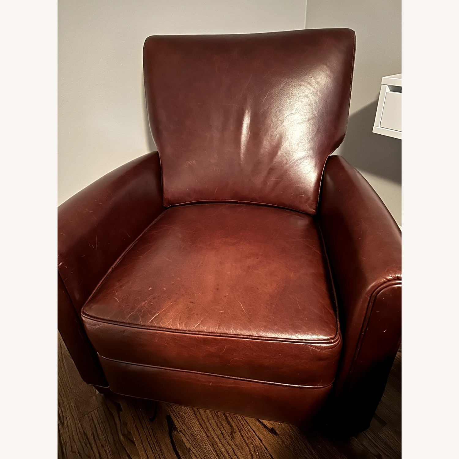 Pottery Barn Irving Light Brown Leather Recliner - image-1