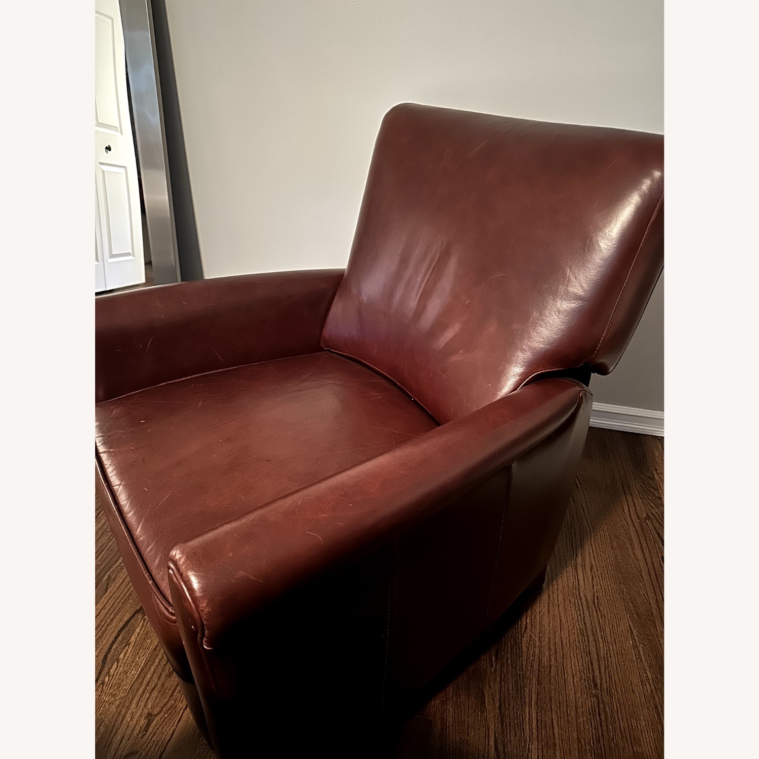 Pottery Barn Irving Light Brown Leather Recliner - image-2