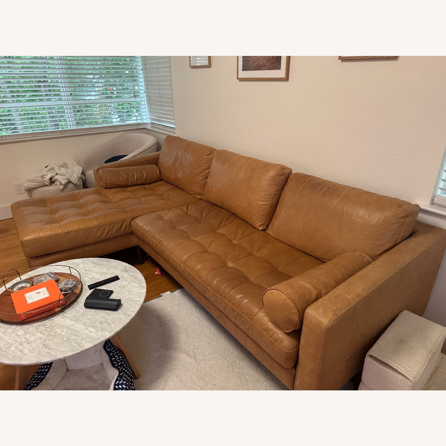 Poly and Bark Napa Leather Sectional  - image-2