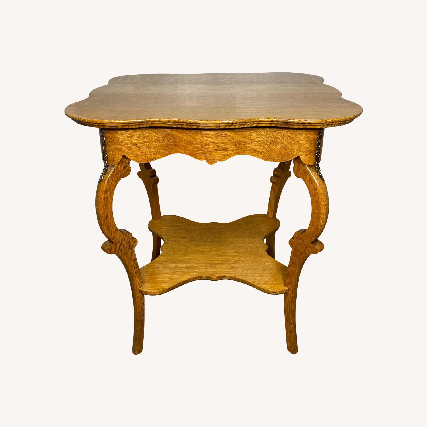 Antique Quarter Sawn Oak Parlor End Table - image-0