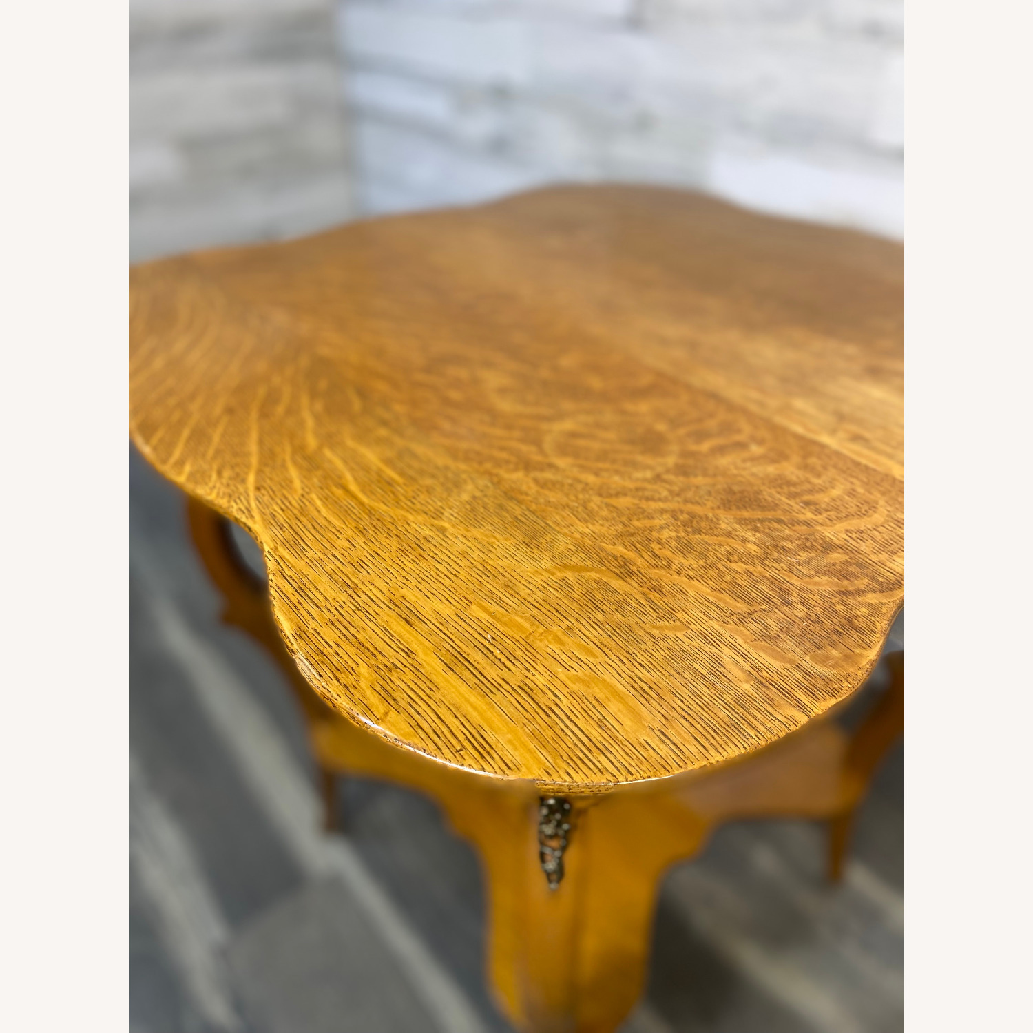 Antique Quarter Sawn Oak Parlor End Table - image-2