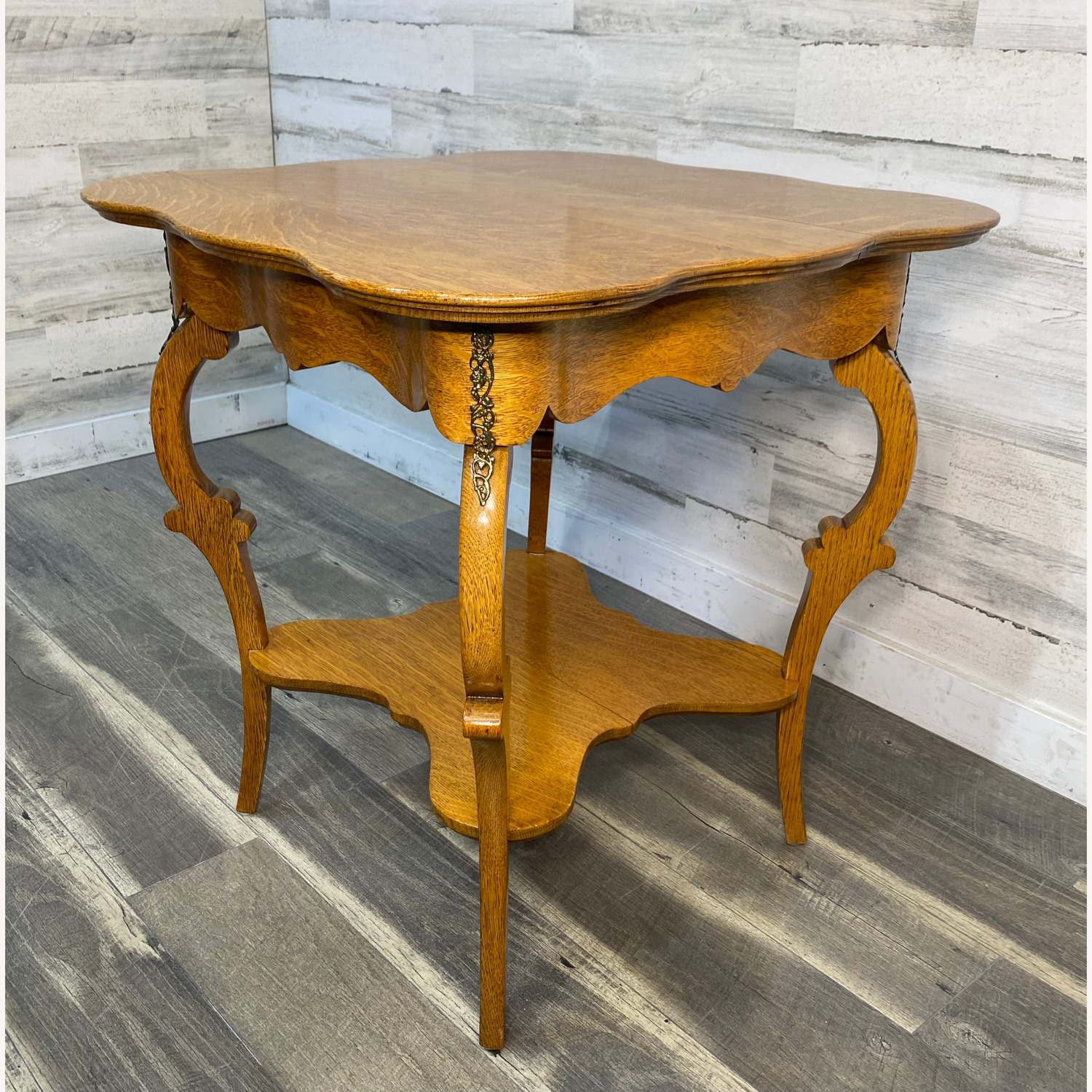 Antique Quarter Sawn Oak Parlor End Table - image-5
