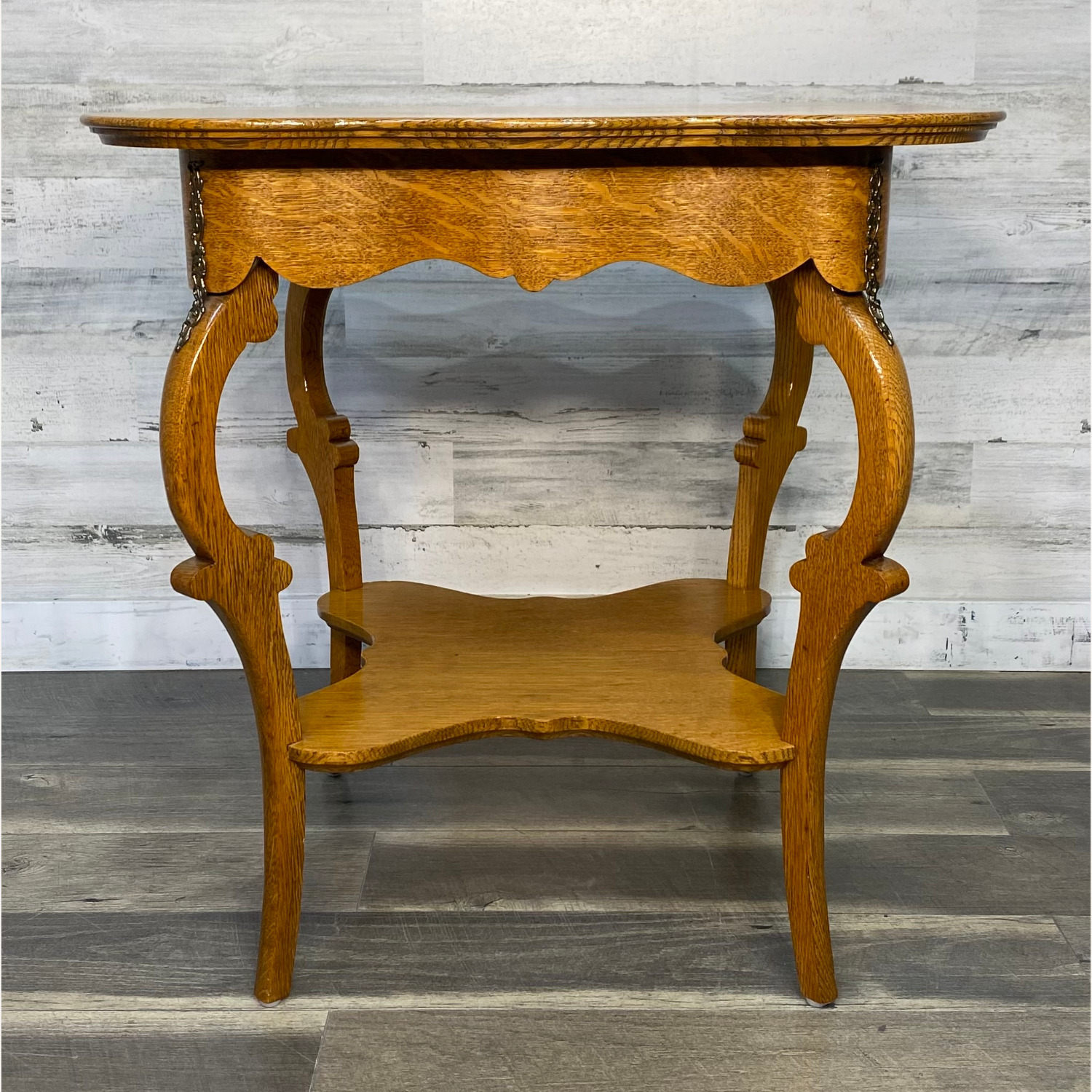 Antique Quarter Sawn Oak Parlor End Table - image-6
