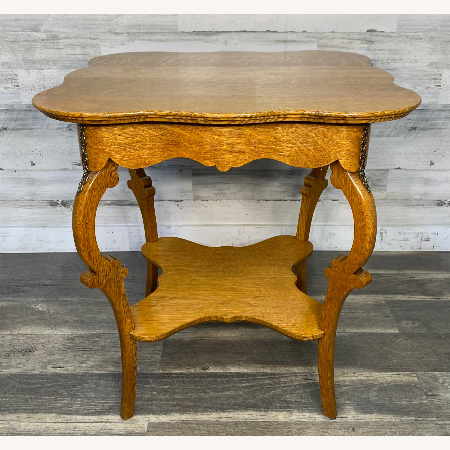 Antique Quarter Sawn Oak Parlor End Table - image-1