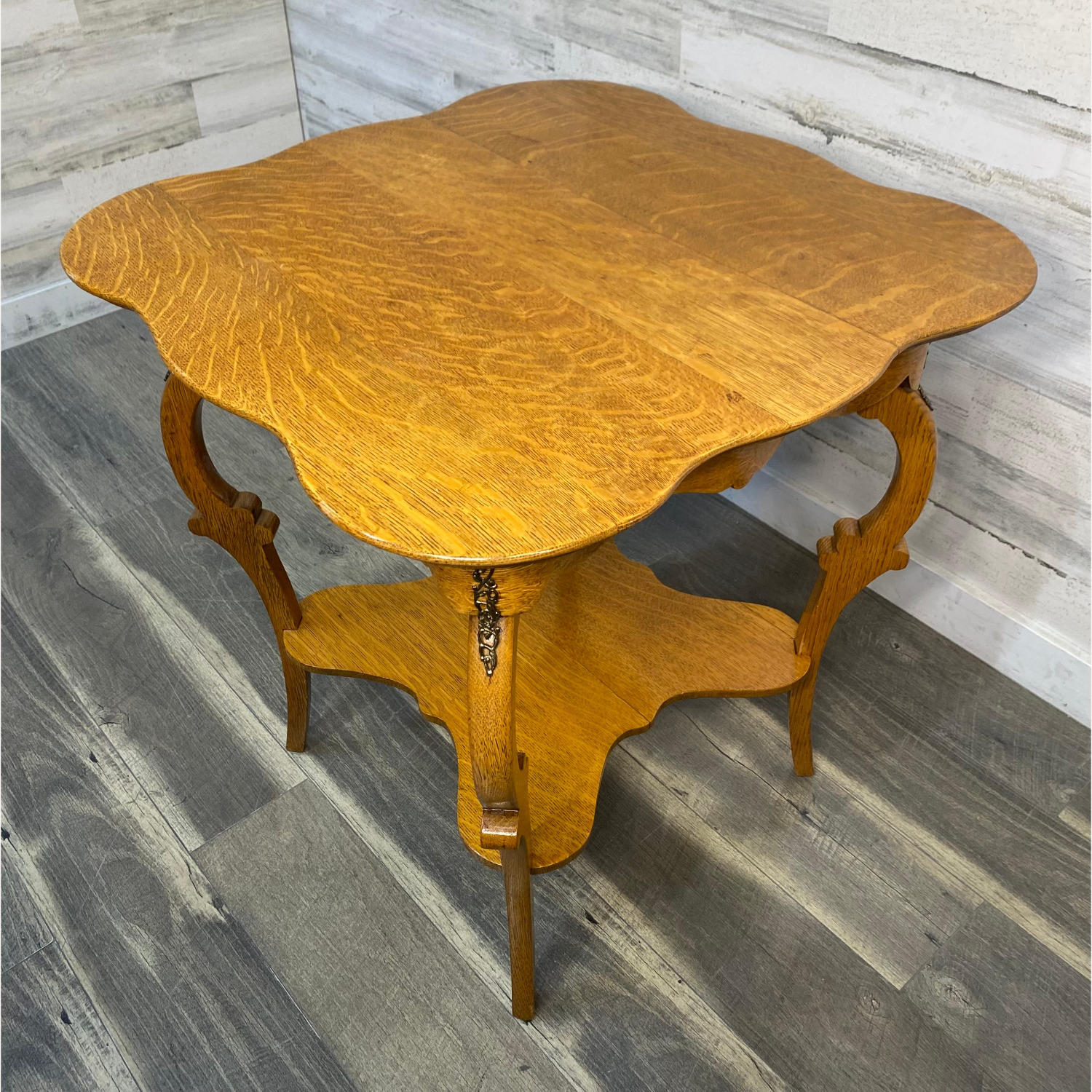 Antique Quarter Sawn Oak Parlor End Table - image-4
