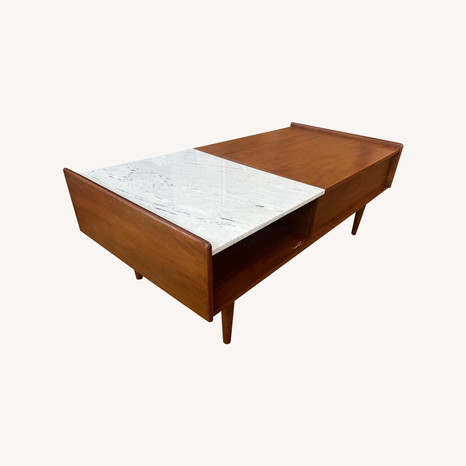 West Elm Mid-Century Marble Pop-Up Coffee Table  - image-6