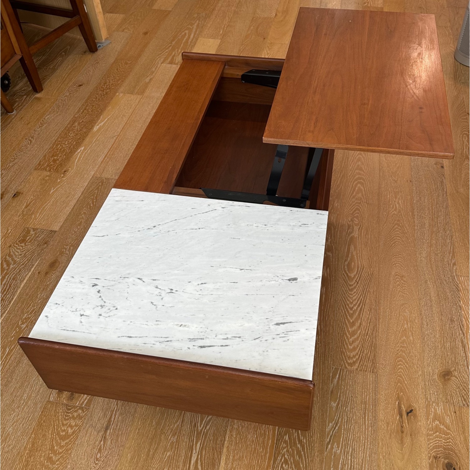 West Elm Mid-Century Marble Pop-Up Coffee Table  - image-2