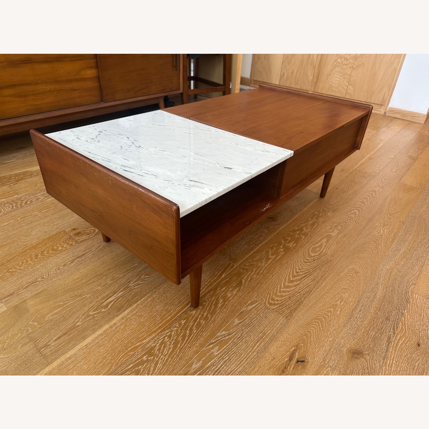 West Elm Mid-Century Marble Pop-Up Coffee Table  - image-4
