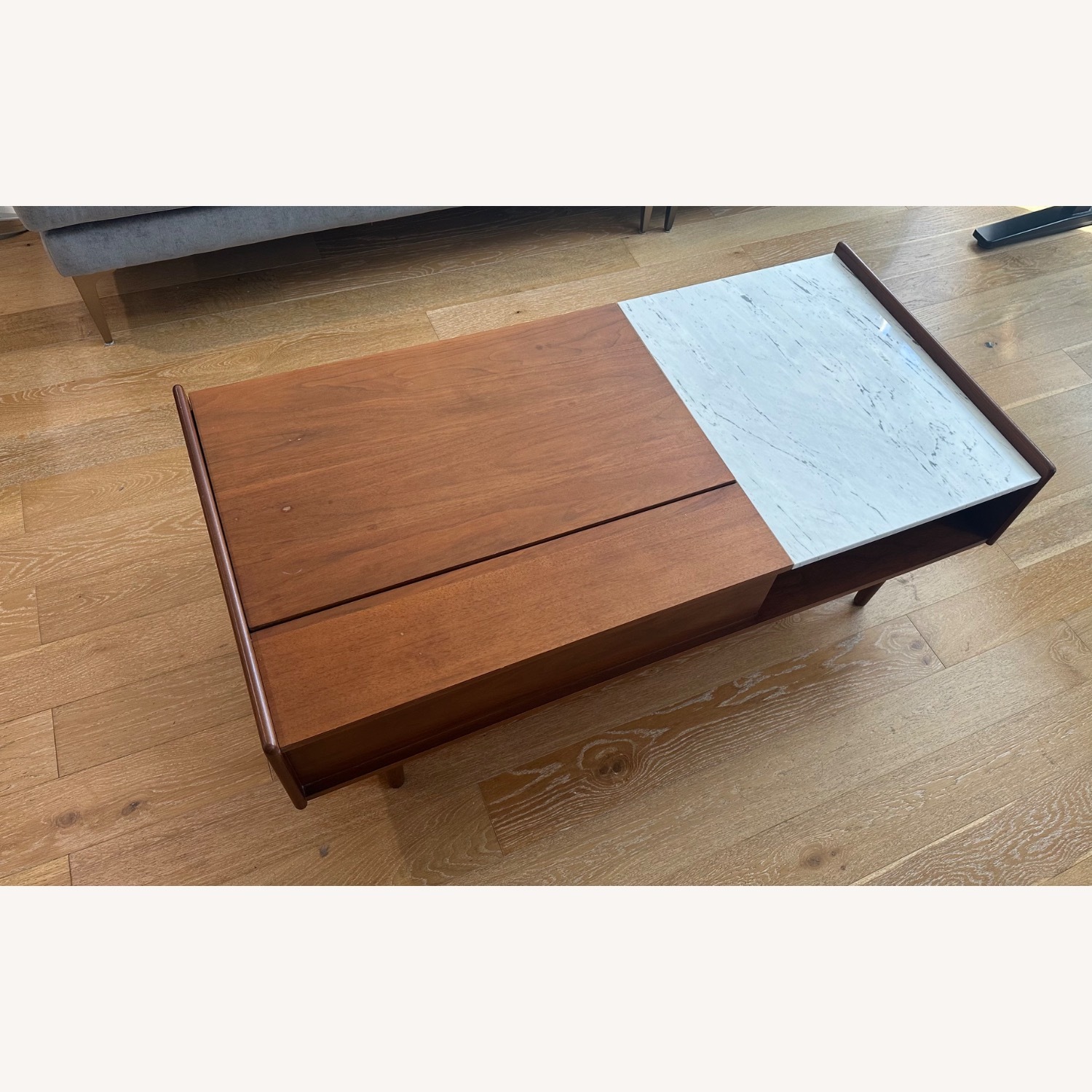 West Elm Mid-Century Marble Pop-Up Coffee Table  - image-1