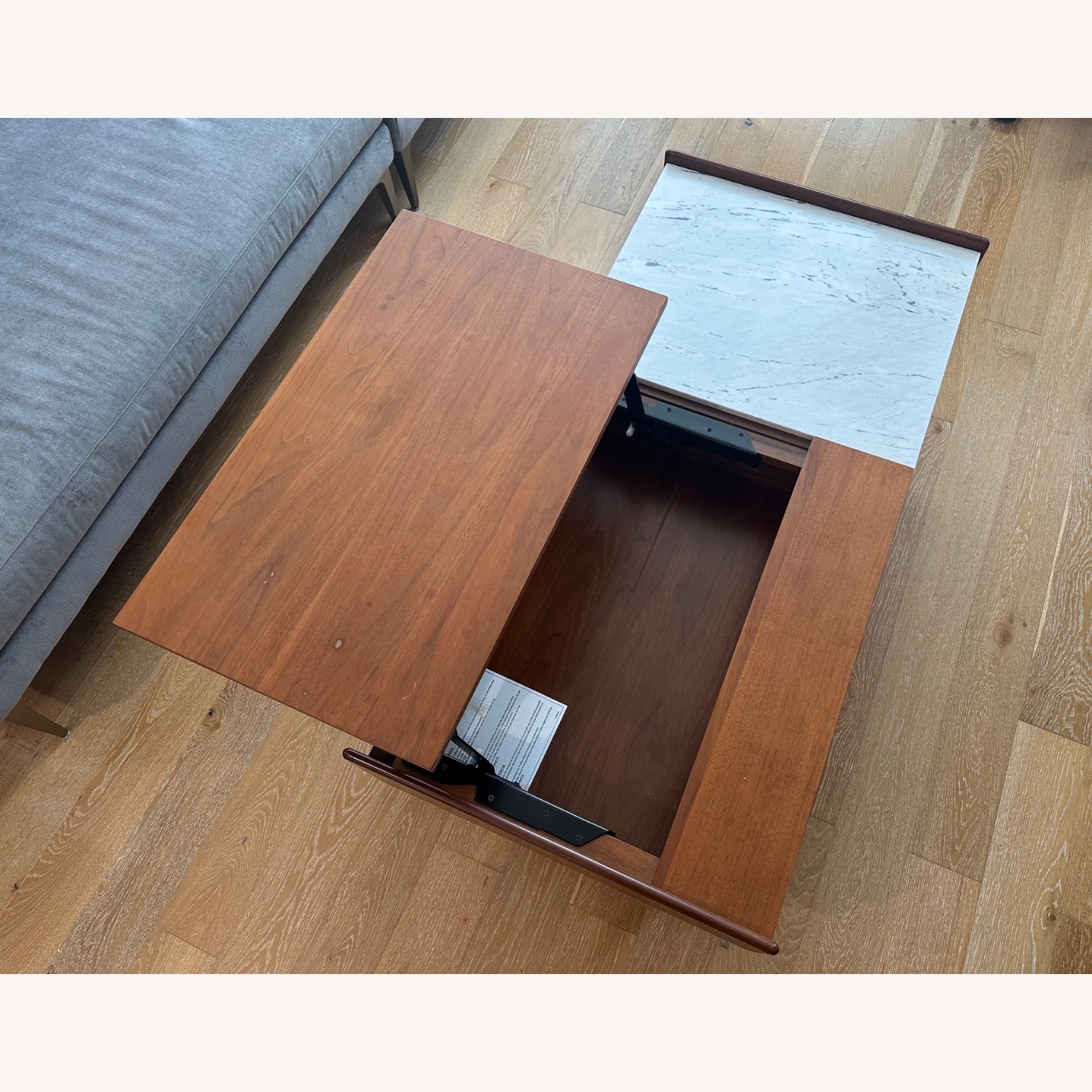 West Elm Mid-Century Marble Pop-Up Coffee Table  - image-3