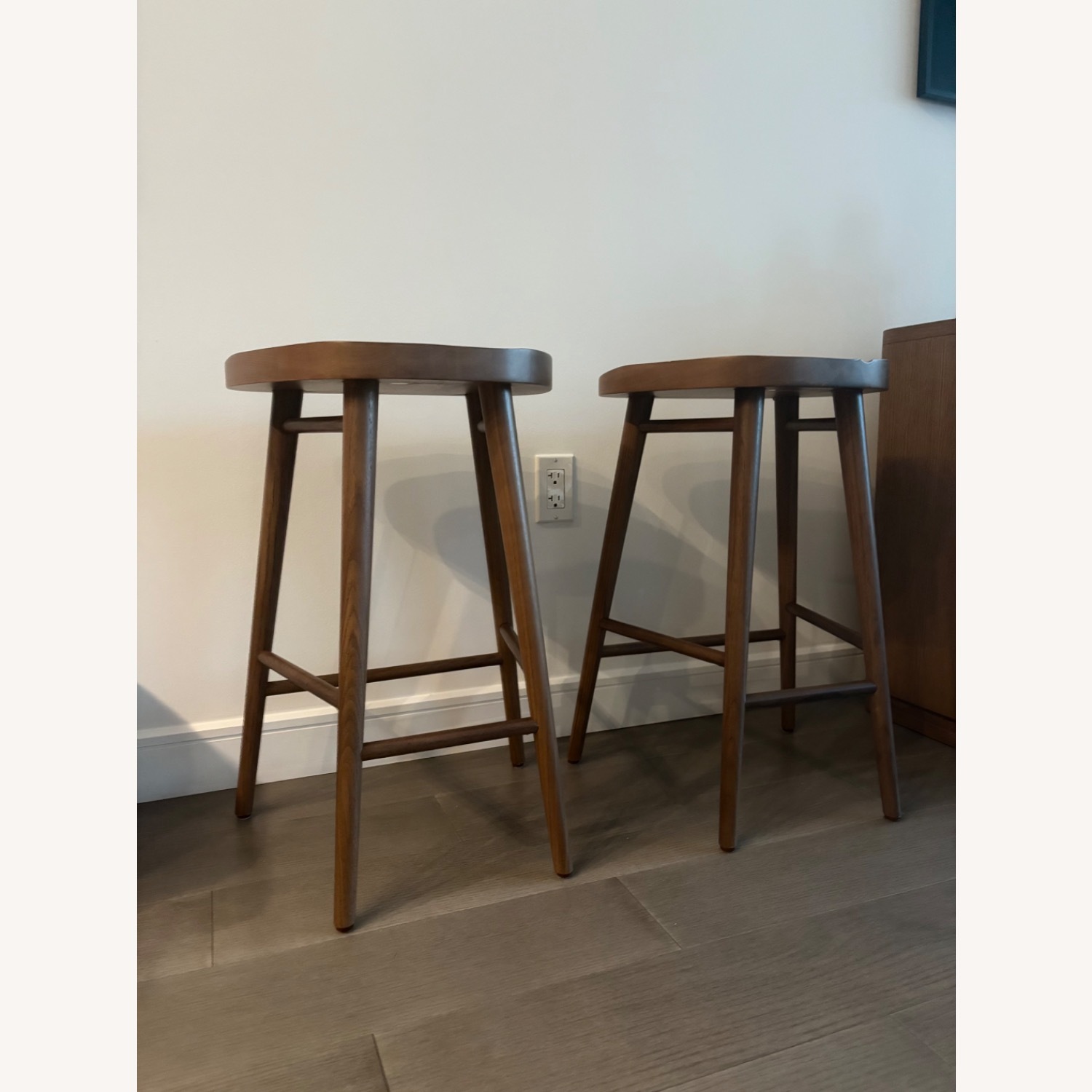 Room & Board Bay Dark Brown Wood Stools - image-3