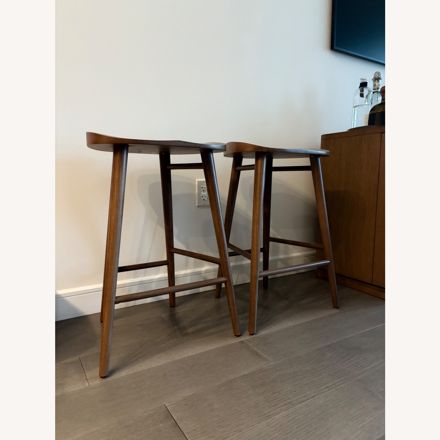 Room & Board Bay Dark Brown Wood Stools - image-2