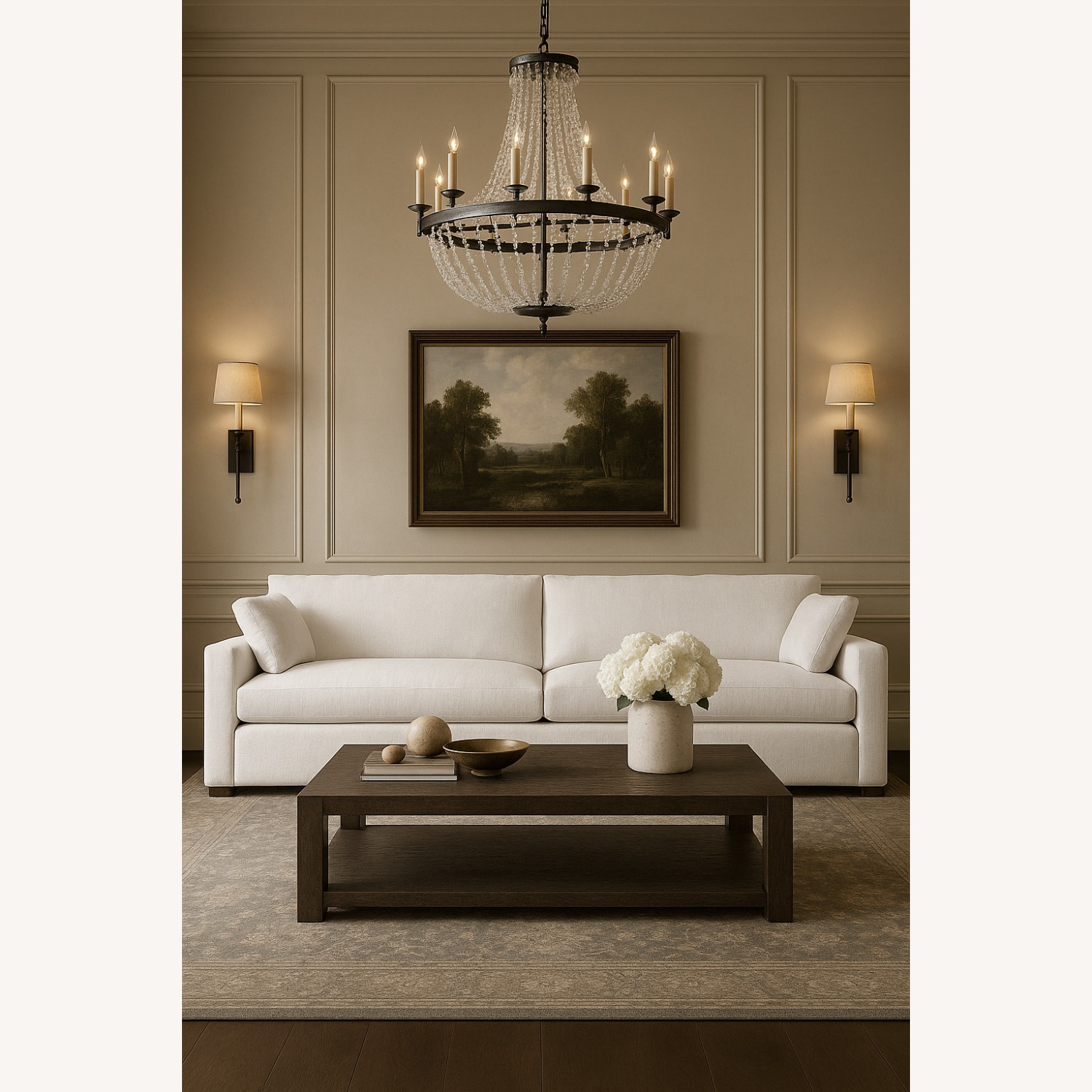 Restoration Hardware Belgian Track Arm Sofa 7' Luxe Depth - image-0