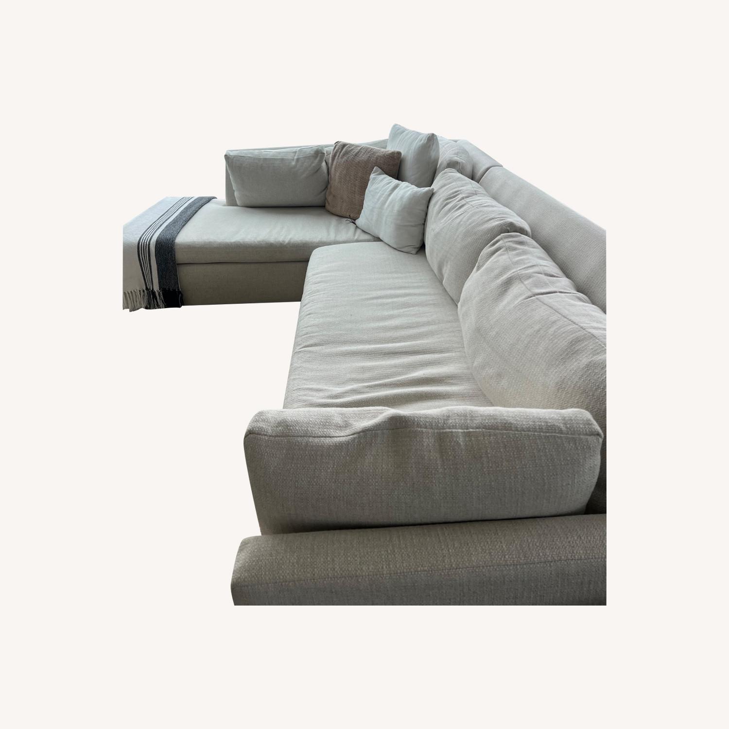 West Elm Marin White Fabric 2 Piece Sectional - image-5