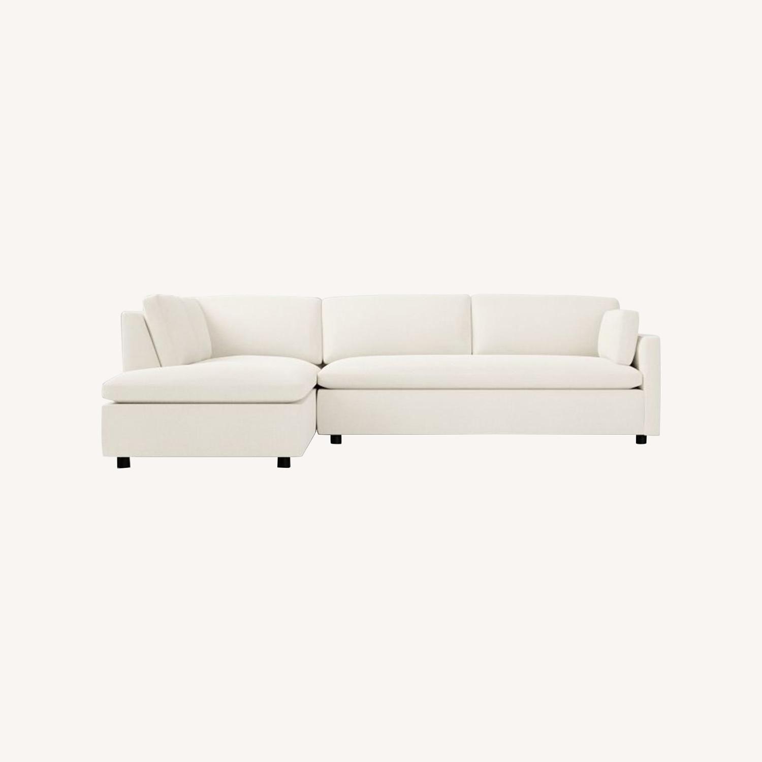 West Elm Marin White Fabric 2 Piece Sectional - image-0