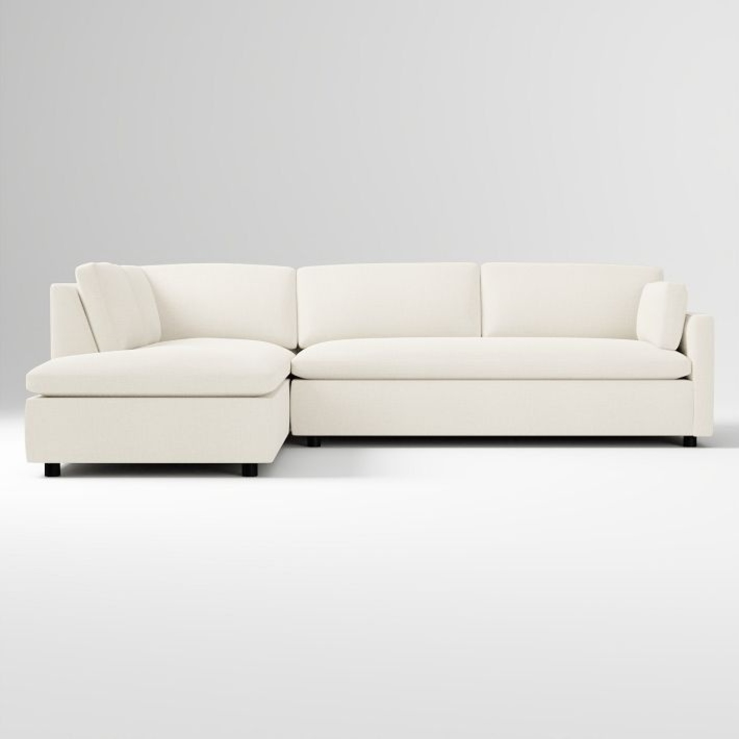 West Elm Marin White Fabric 2 Piece Sectional - image-4