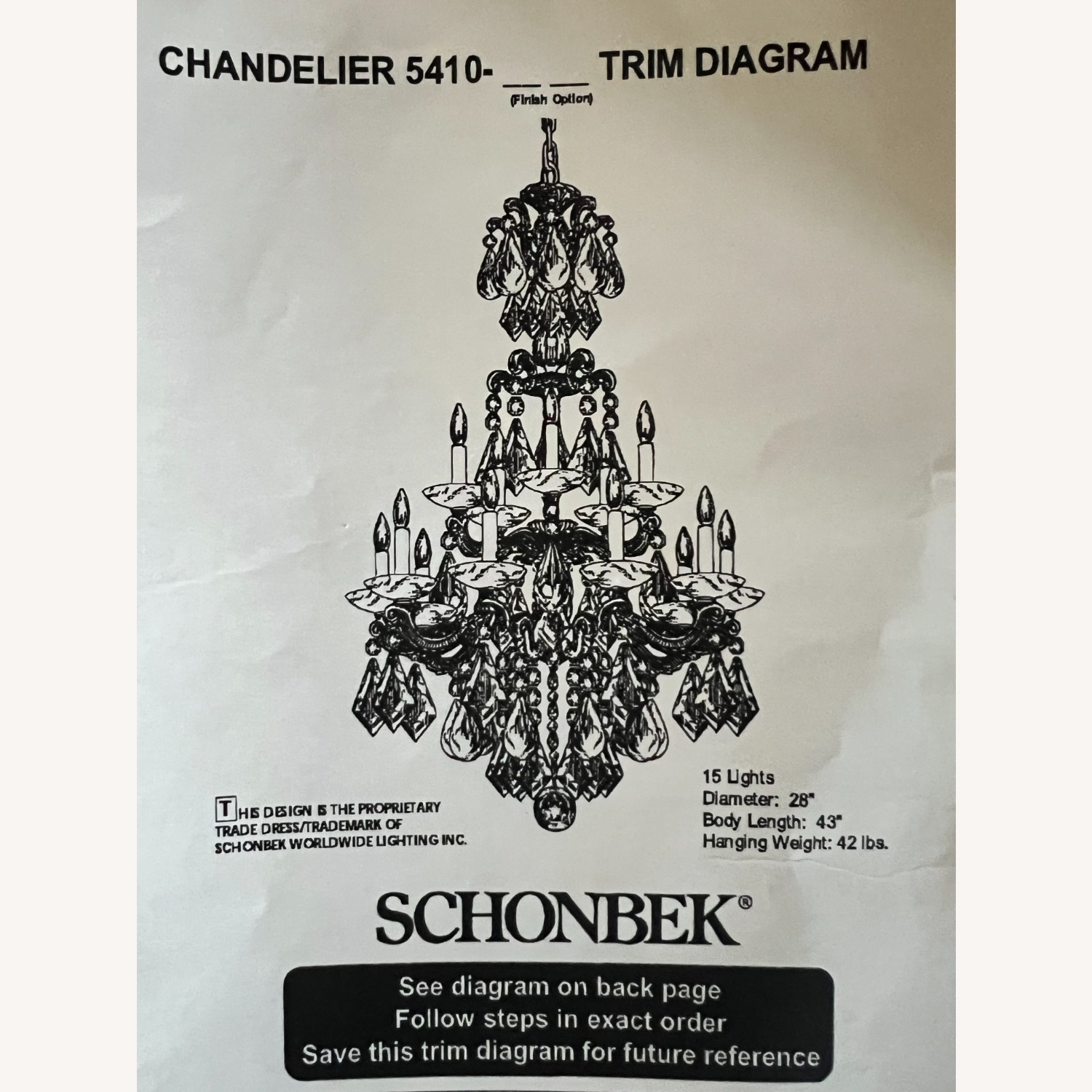 SCHONBEK Rock Crystal & Pewter Chandelier - image-10