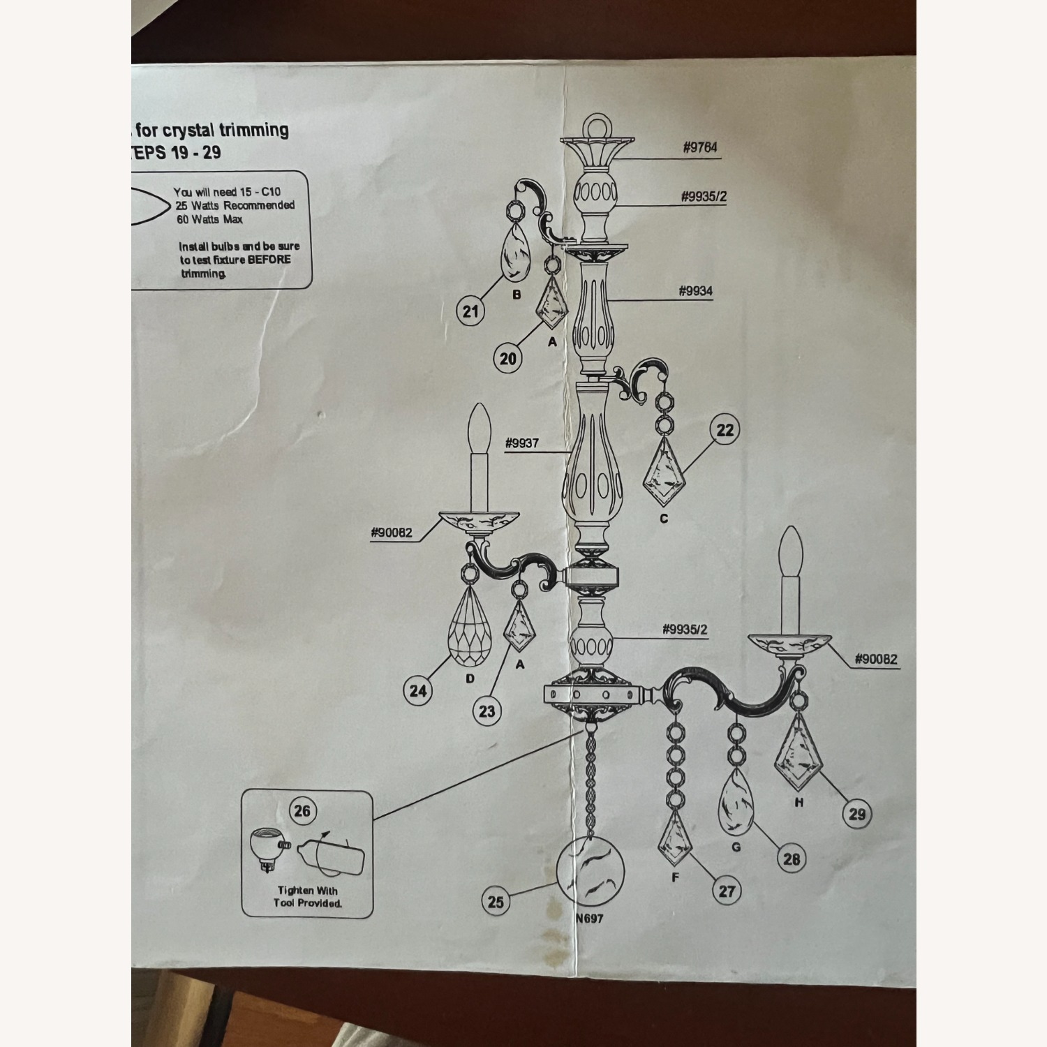 SCHONBEK Rock Crystal & Pewter Chandelier - image-9