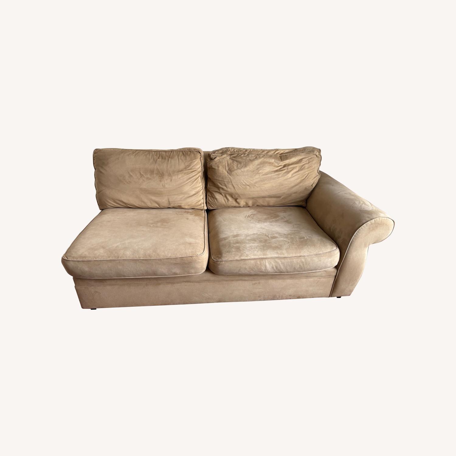 PB Comfort Left Armed Loveseat in Stone Suede - image-0