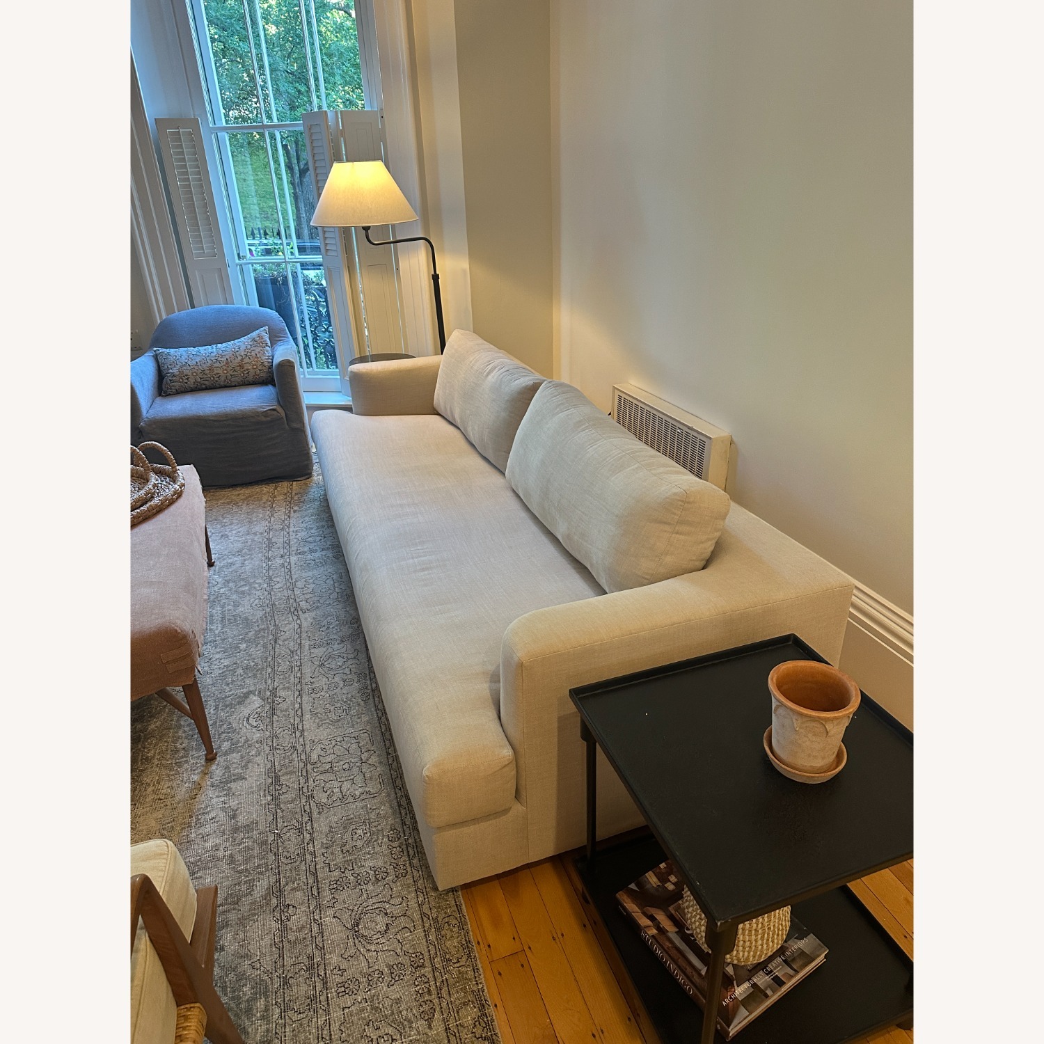 Maiden Home Varick Flour Performance Linen Sofa - image-1