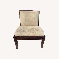 Crate & Barrel Contemporary Light Brown Wood Accent Chairs