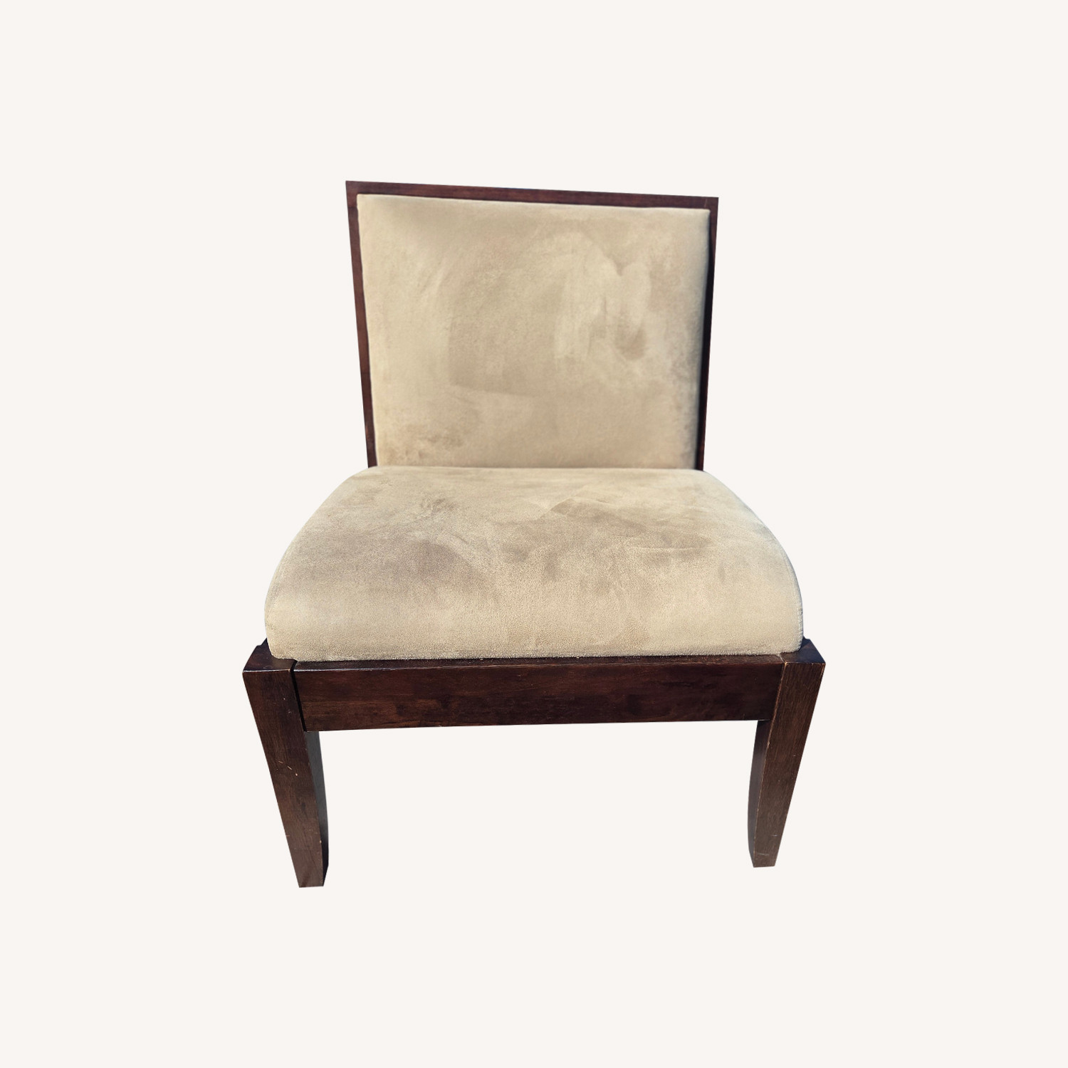 Image of Crate & Barrel Contemporary Light Brown Wood Accent Chairs