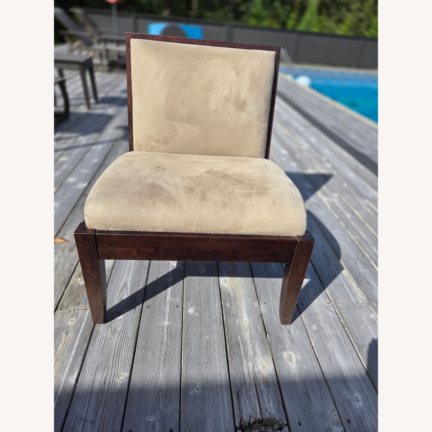 Crate & Barrel Contemporary Light Brown Wood Accent Chairs - image-1