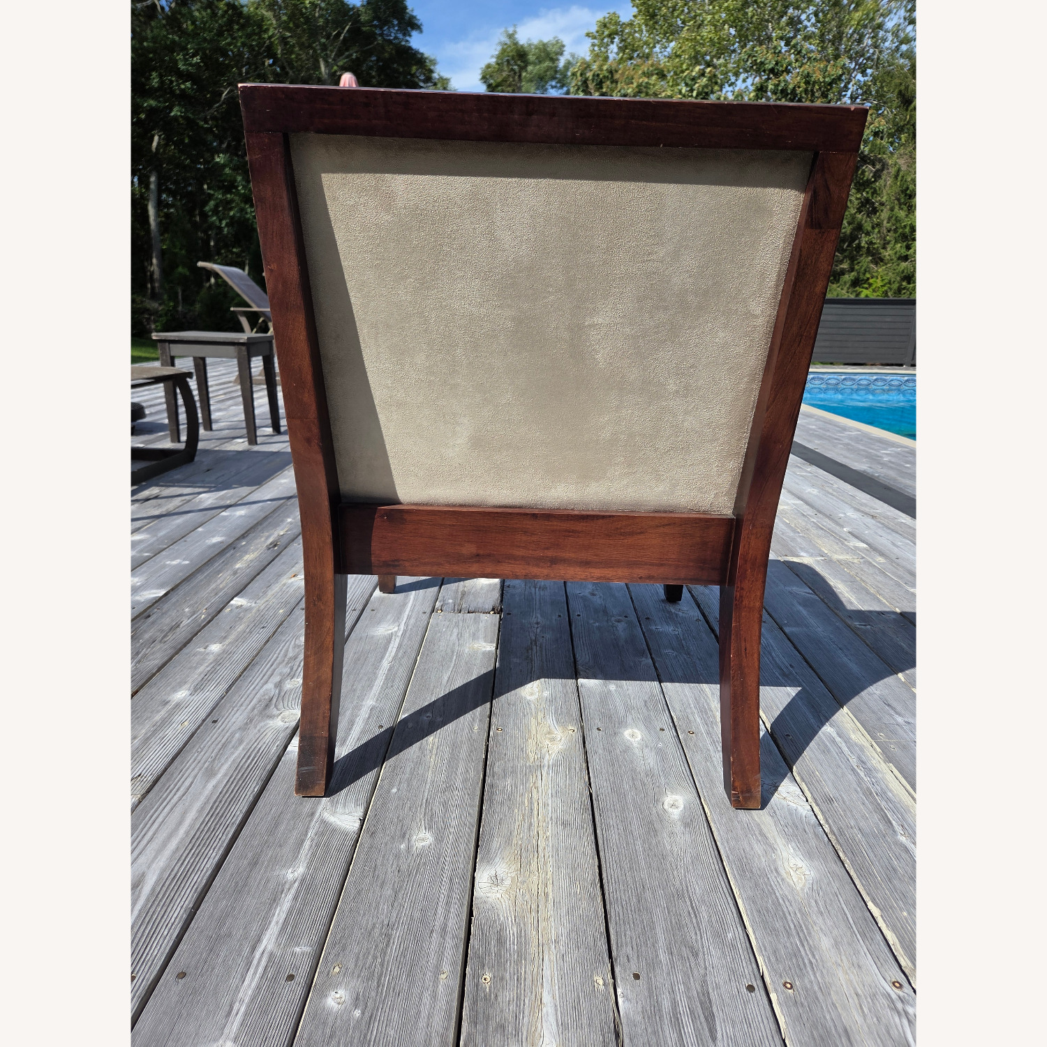 Crate & Barrel Contemporary Light Brown Wood Accent Chairs - image-2