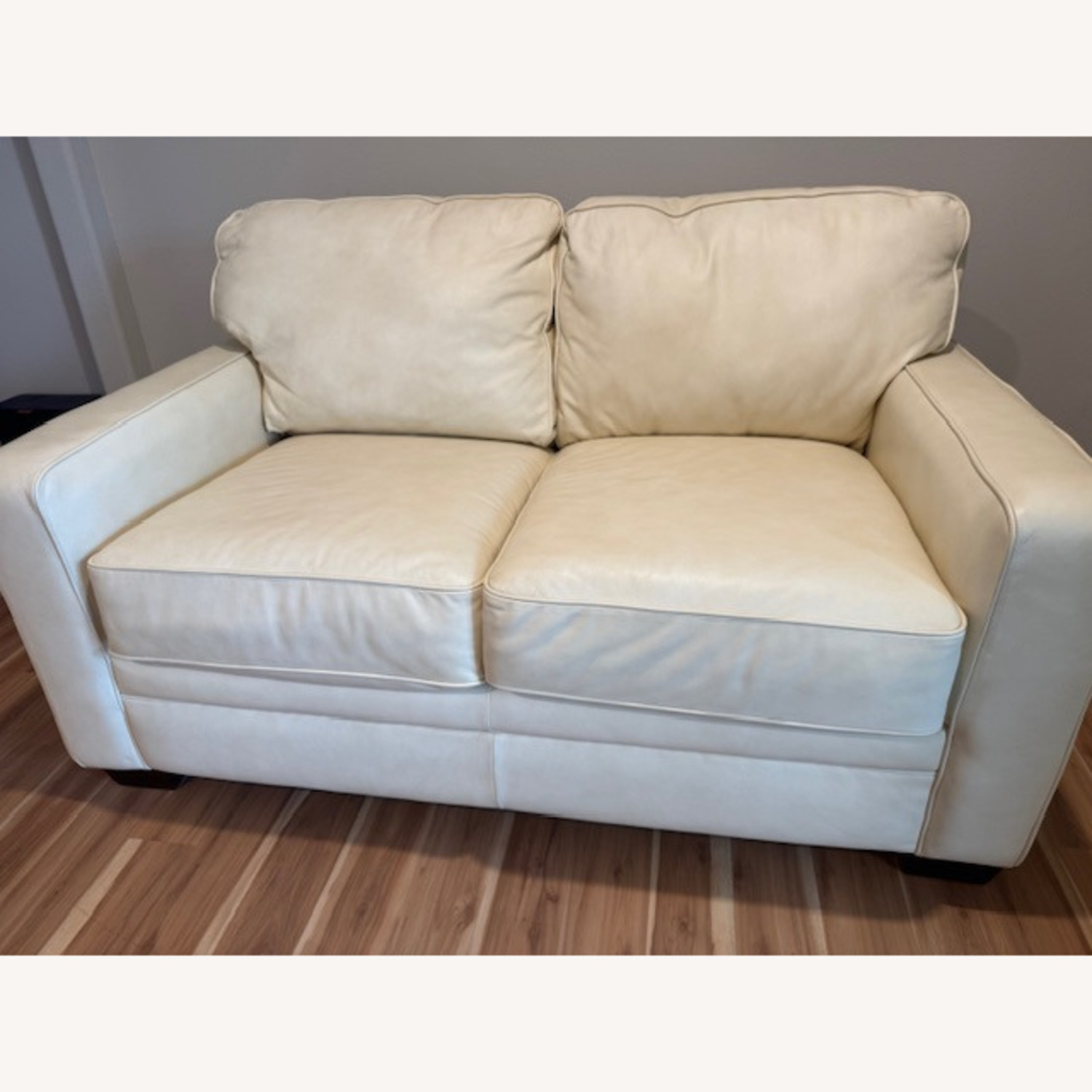 La-Z-Boy Meyer Eggshell Leather Loveseat - image-1