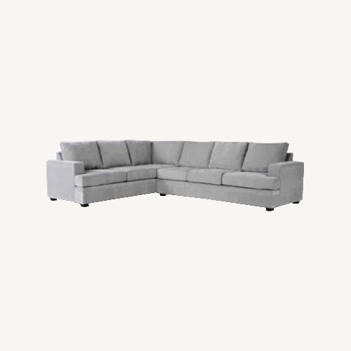 Used Living Spaces Bonaterra Sand Beige Fabric 127" 2 Piece L-Shaped Sectional  for sale on AptDeco