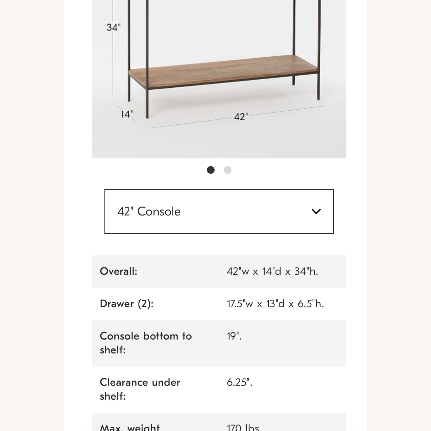 West Elm Industrial Storage Console, Gray - image-3