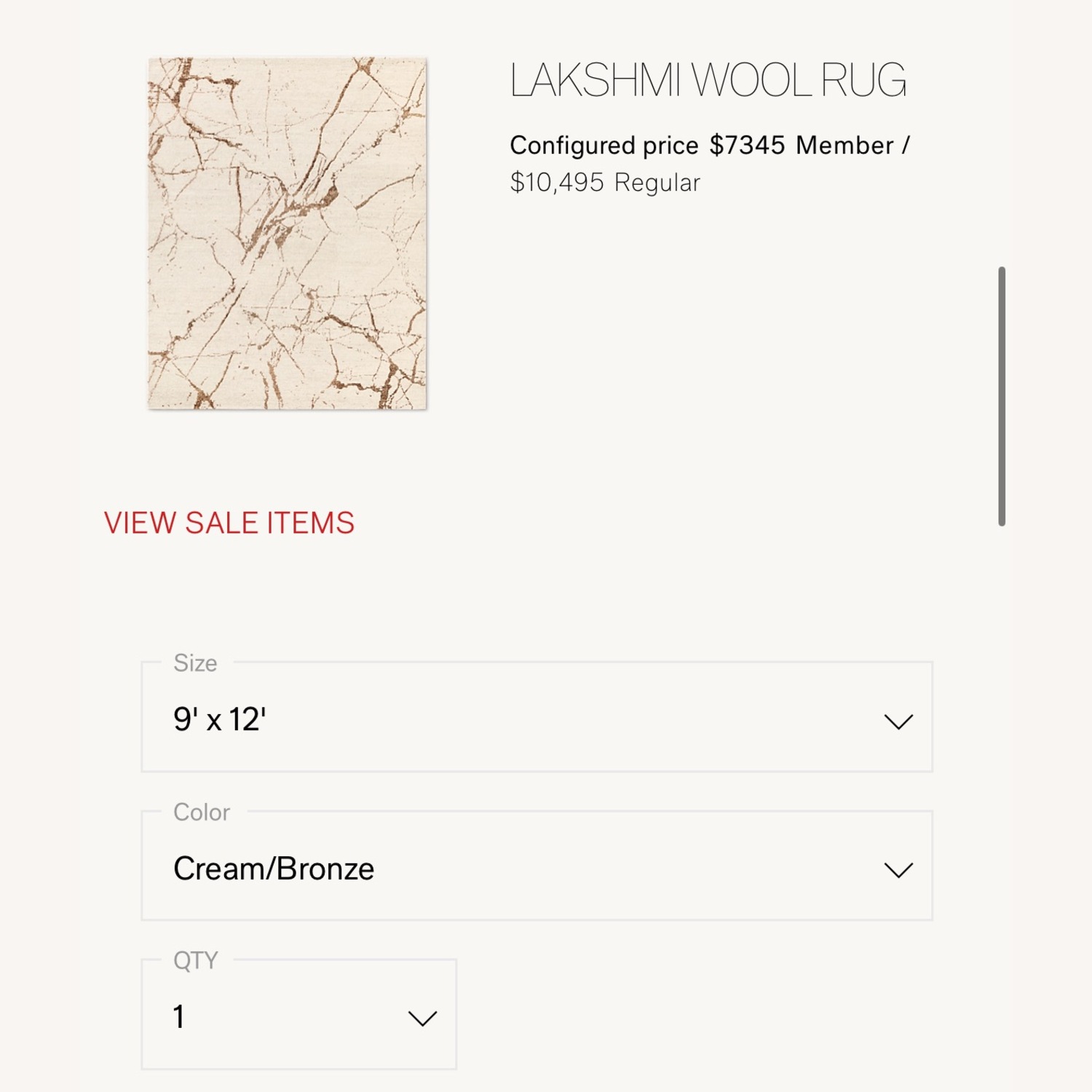 Restoration Hardware Lakshmi Wool Rug 9x12 - image-6