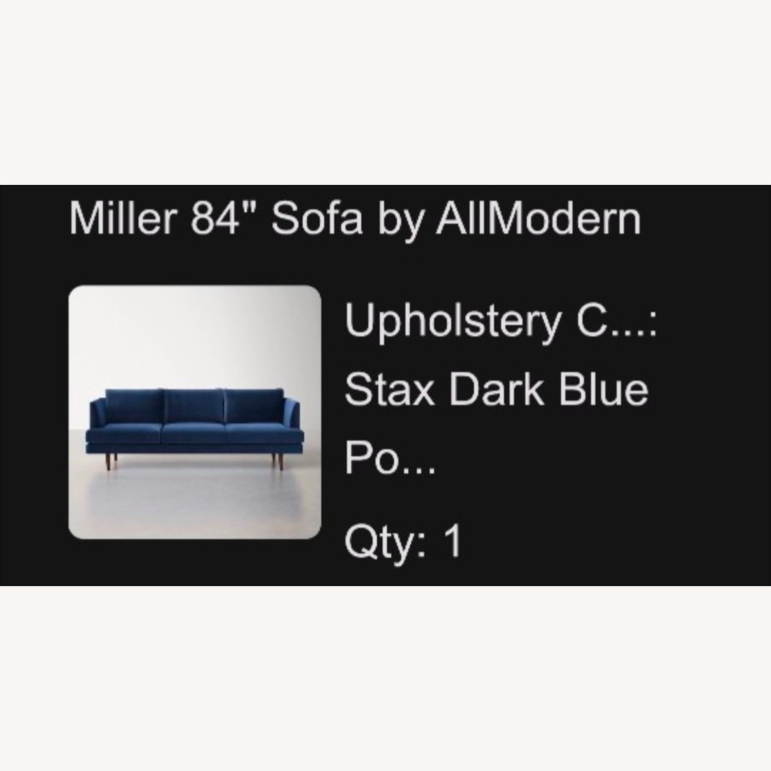 All Modern Miller 84" Dark Blue Sofa - image-4