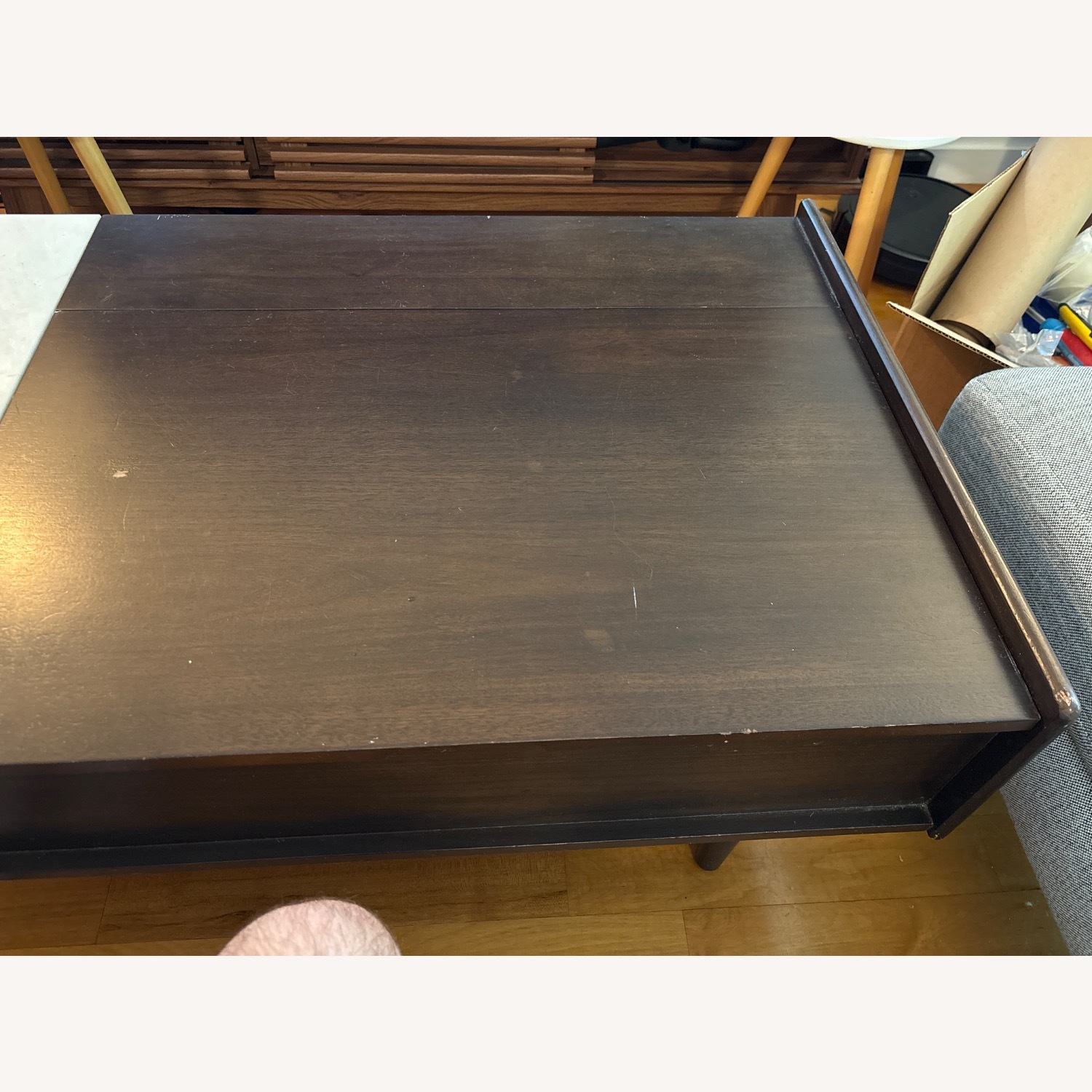 West Elm Mid-Century Marble Pop-Up Coffee Table - image-4