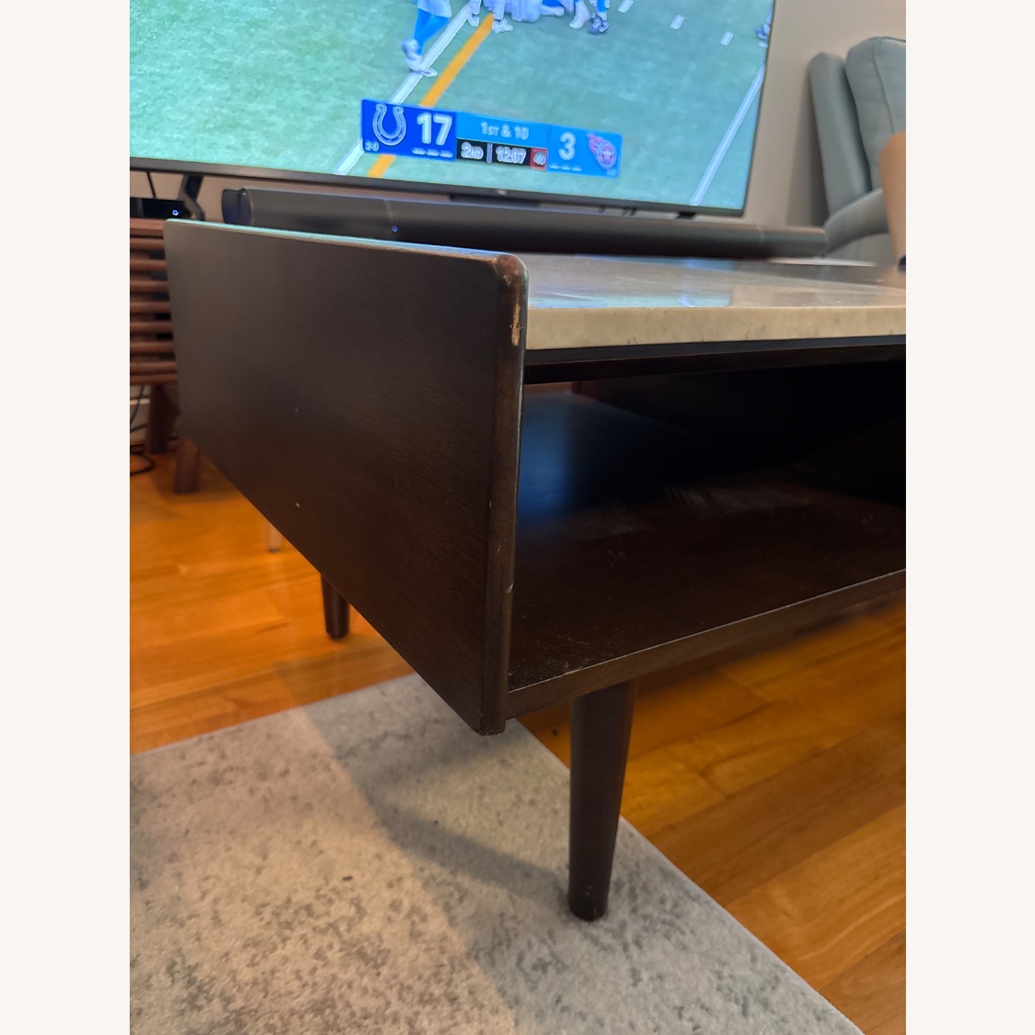 West Elm Mid-Century Marble Pop-Up Coffee Table - image-3