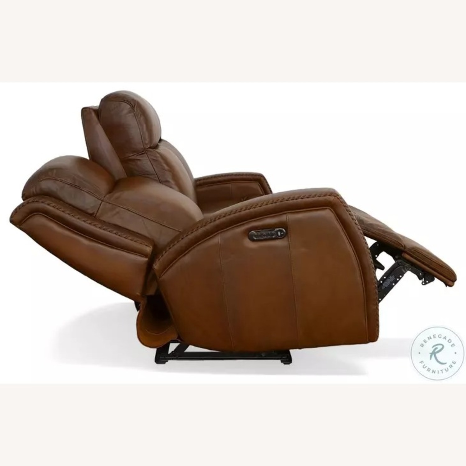 Mustang Brown Leather Power Reclining Sofa - image-23