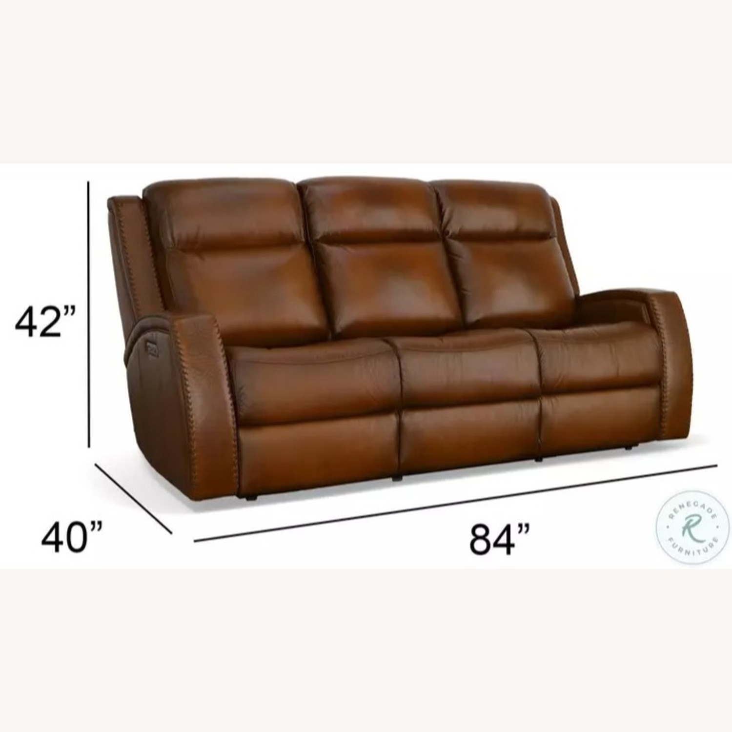 Mustang Brown Leather Power Reclining Sofa - image-27