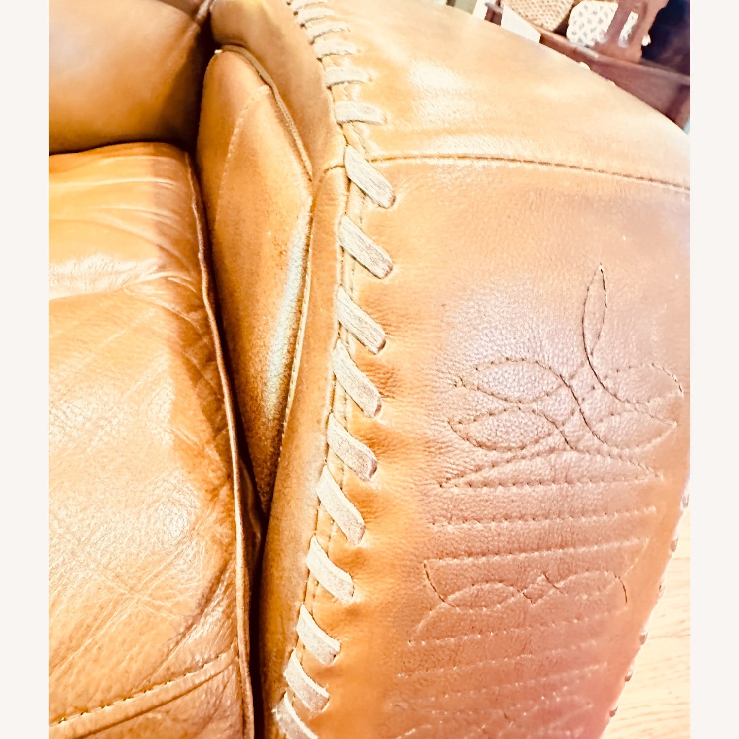 Mustang Brown Leather Power Reclining Sofa - image-14