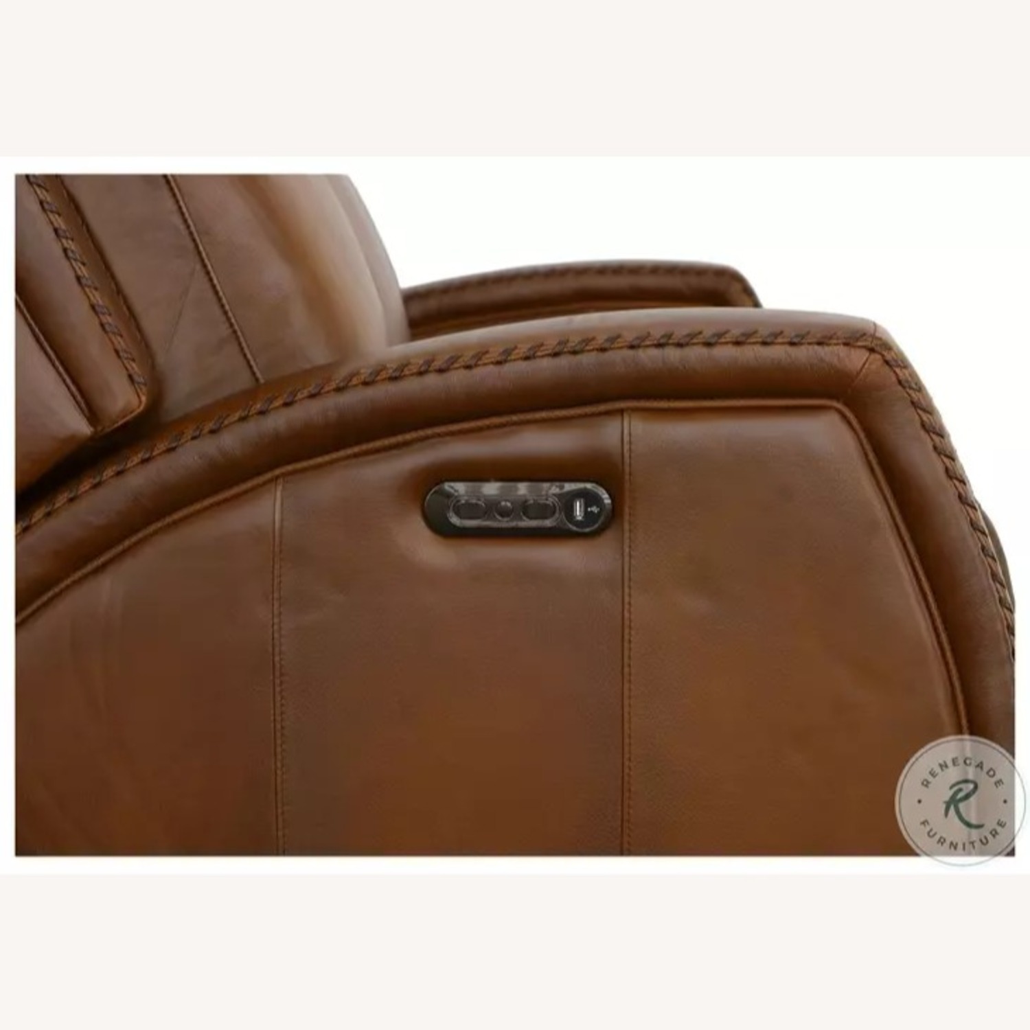 Mustang Brown Leather Power Reclining Sofa - image-24