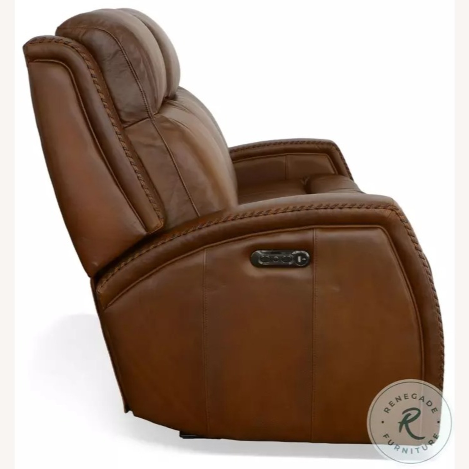 Mustang Brown Leather Power Reclining Sofa - image-22